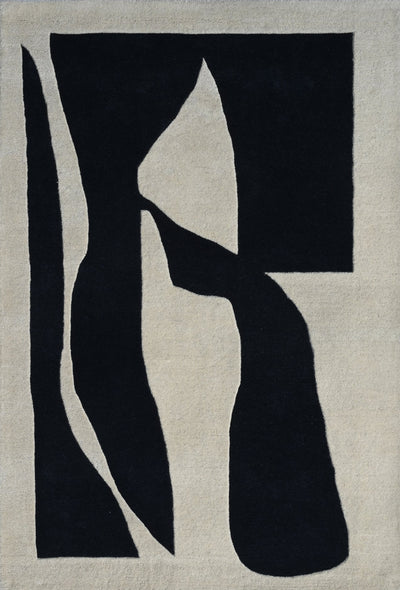 Mehari Ivory & Navy Wool Rug