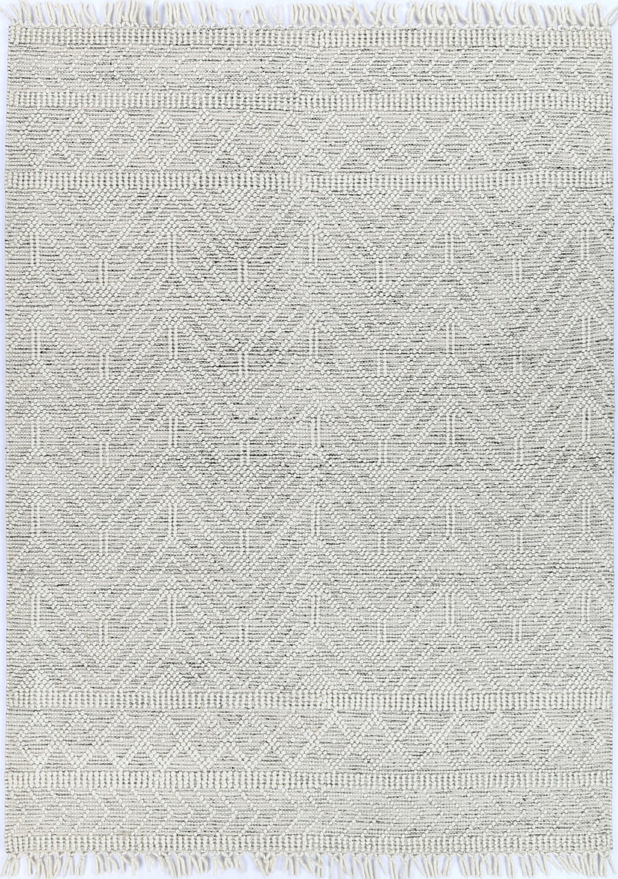 Luxe Ivory Black Wool Rug