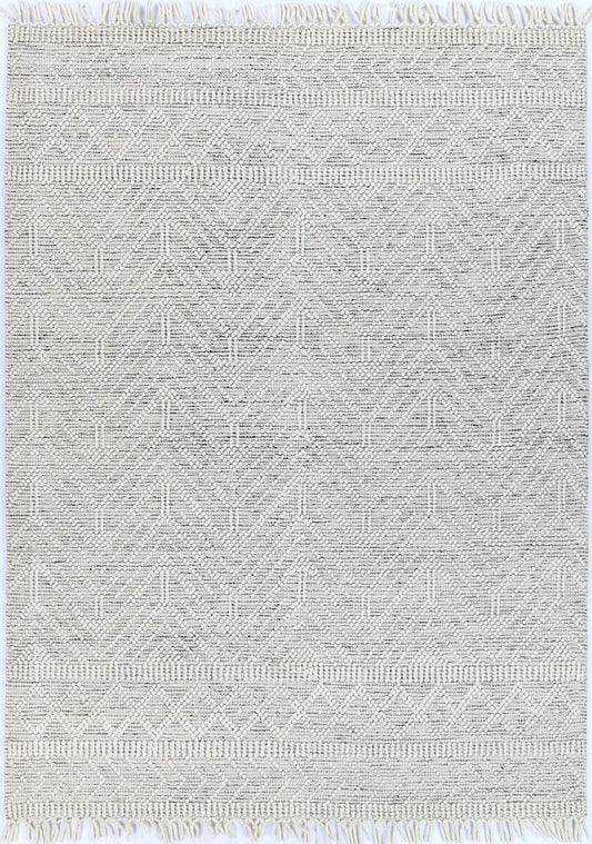 Luxe Ivory Black Wool Rug