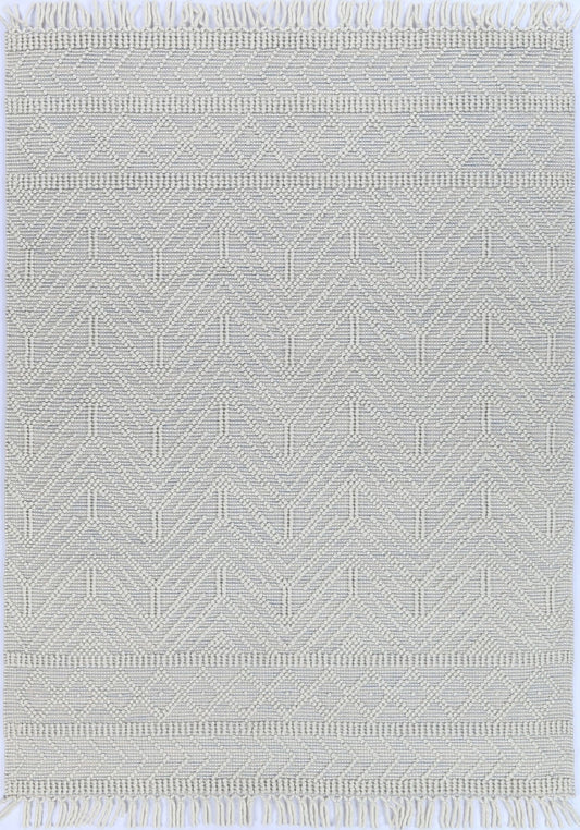 Luxe Ivory Blue Wool Rug