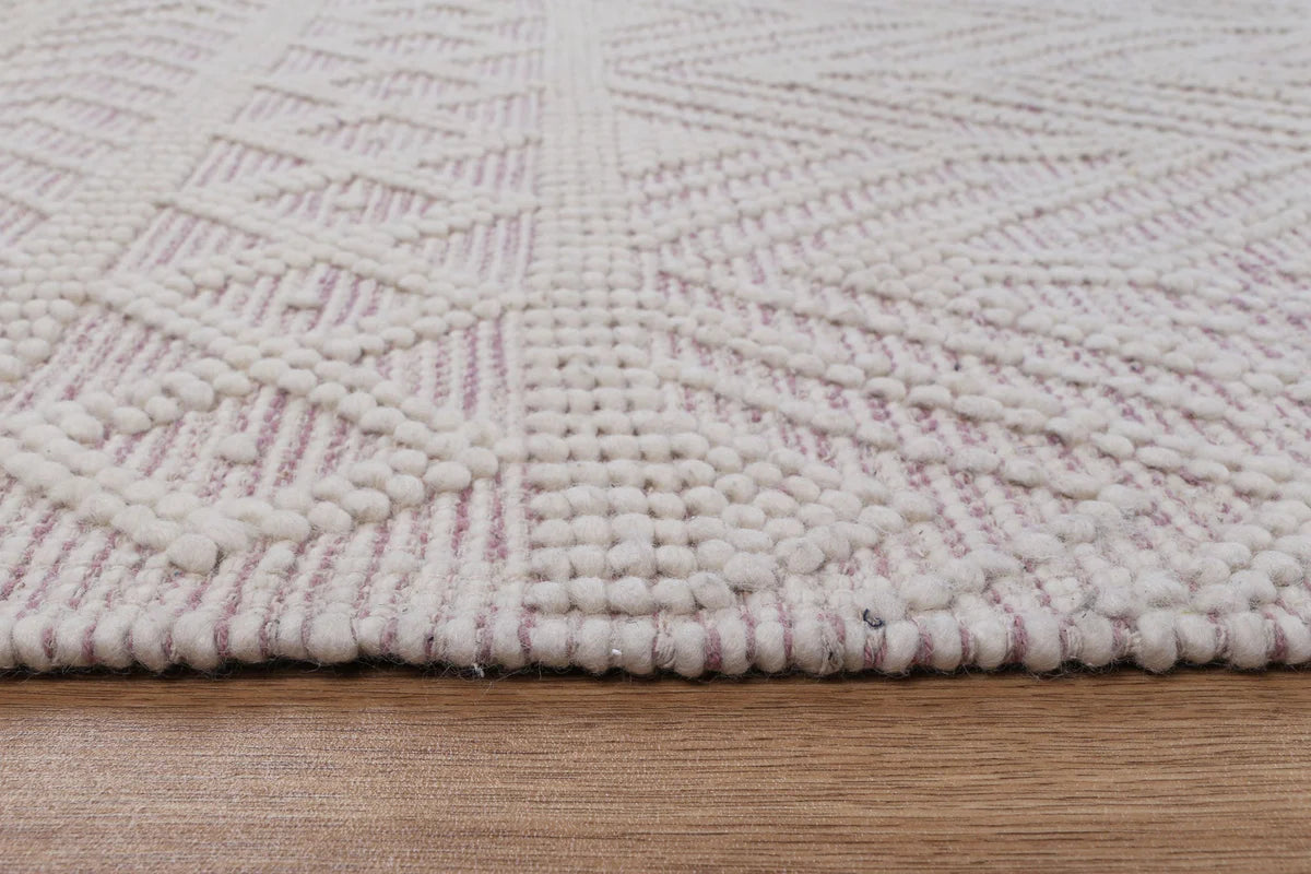 Luxe Ivory Pink Wool Rug