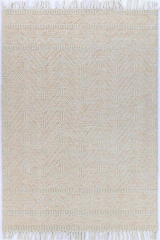 Luxe Ivory Beige Wool Rug