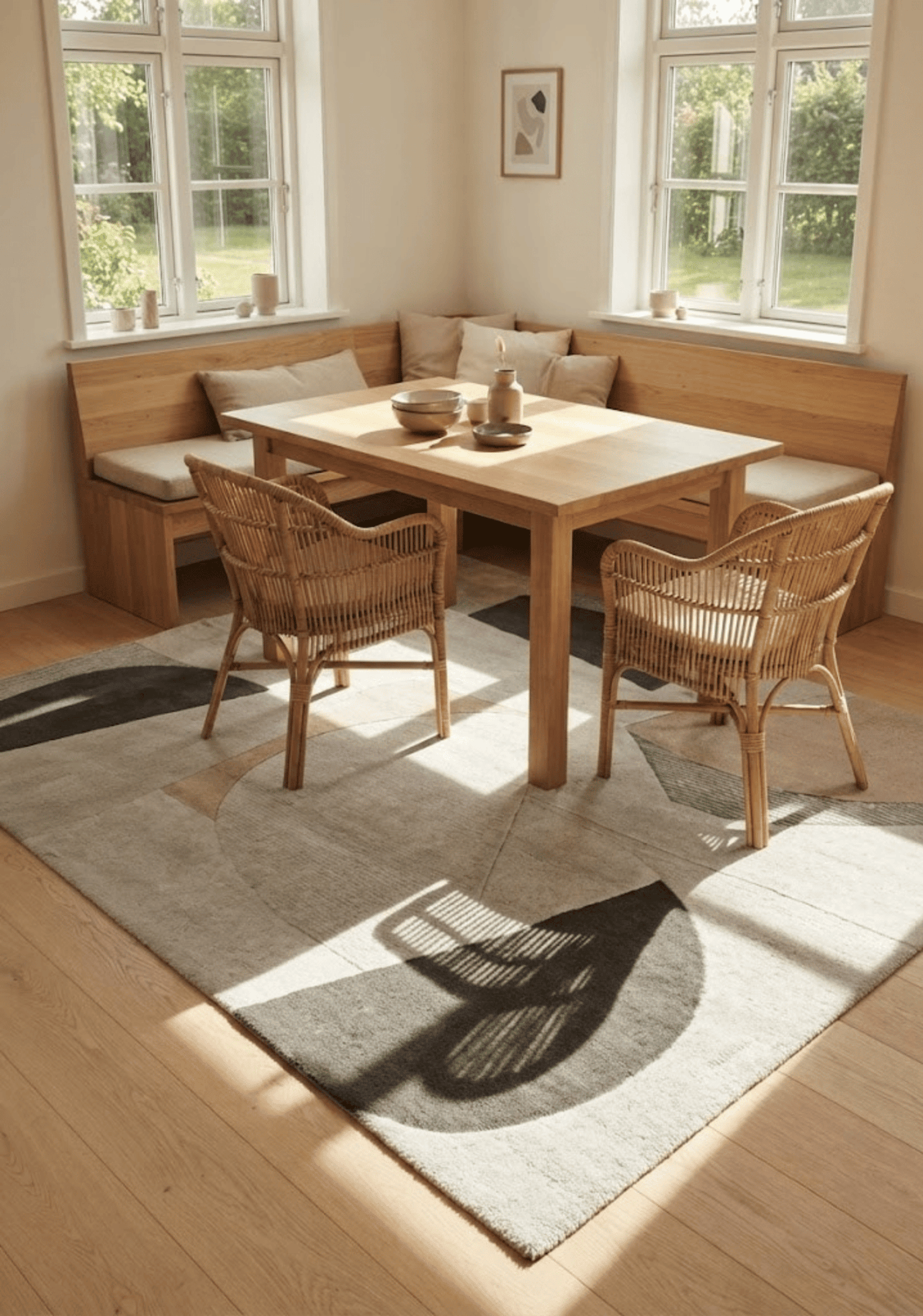 Mehari Beige & Multi Wool Rug