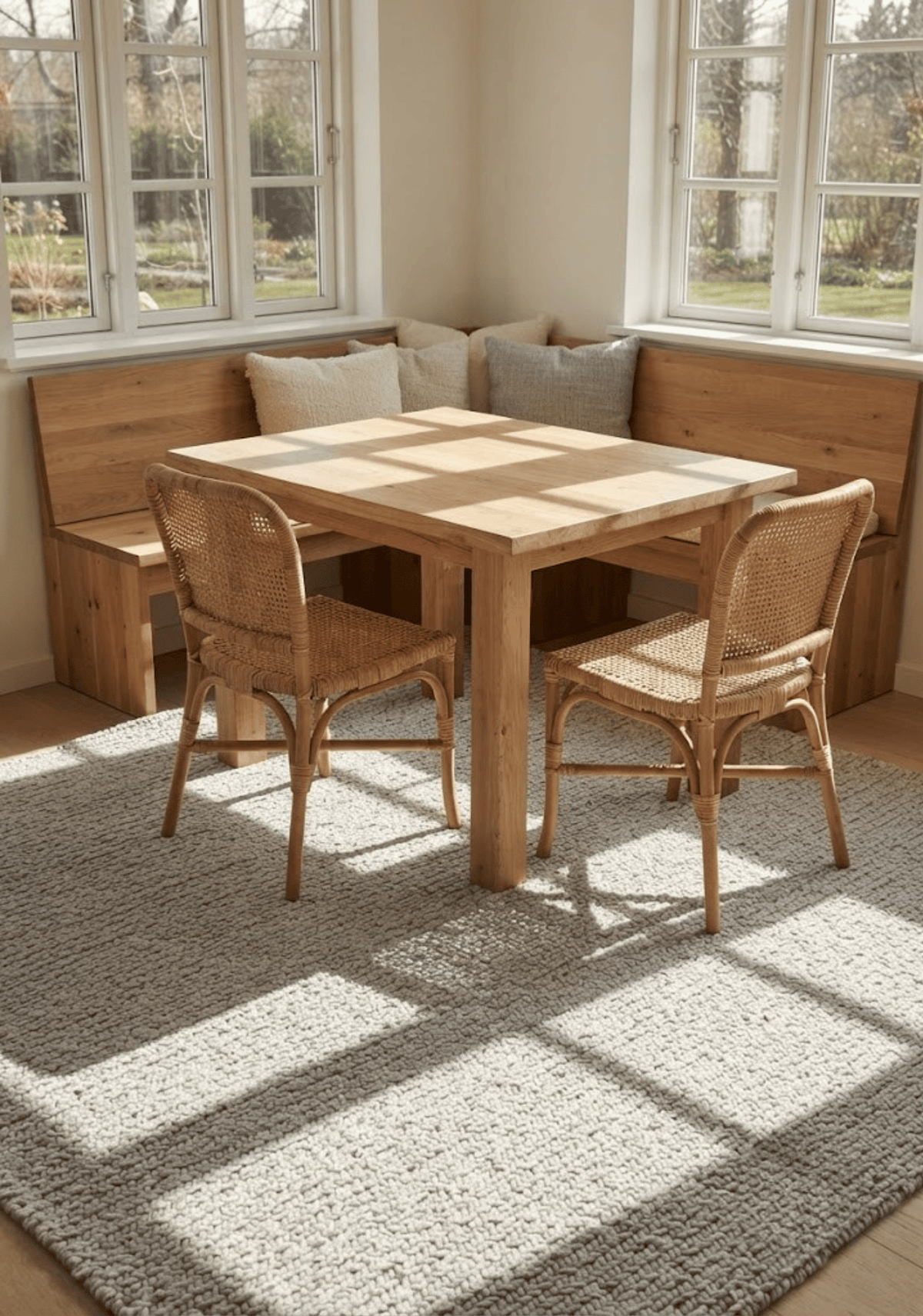 Basket Grey Wool Rug