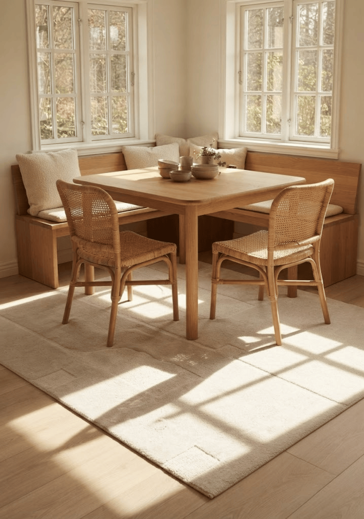 Mehari Beige Wool Rug