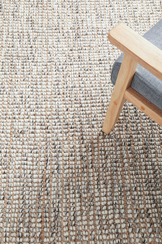 Norvelle Grey Wool & Jute Rug