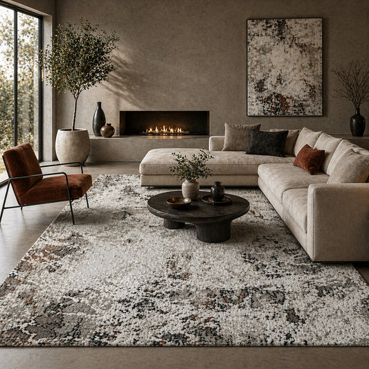 Avalon Brown Splash Rug