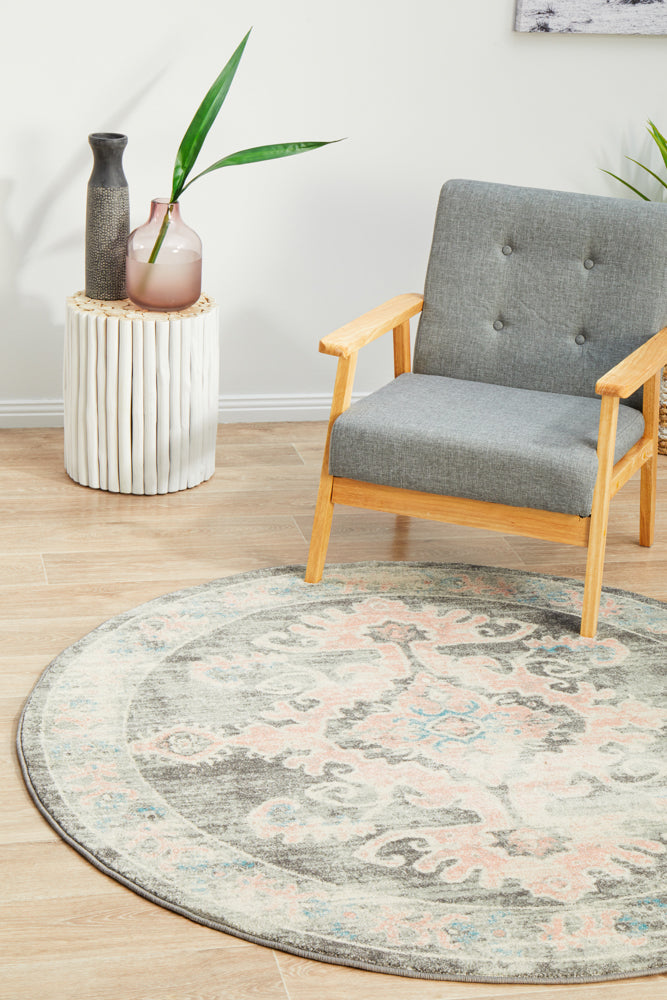 Linea Grey Round Rug
