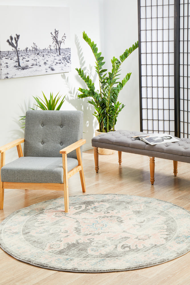 Linea Grey Round Rug