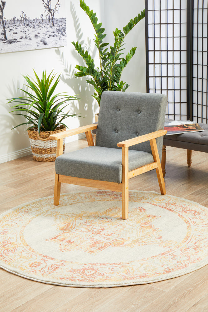 Linea Sunset Beige Round Rug