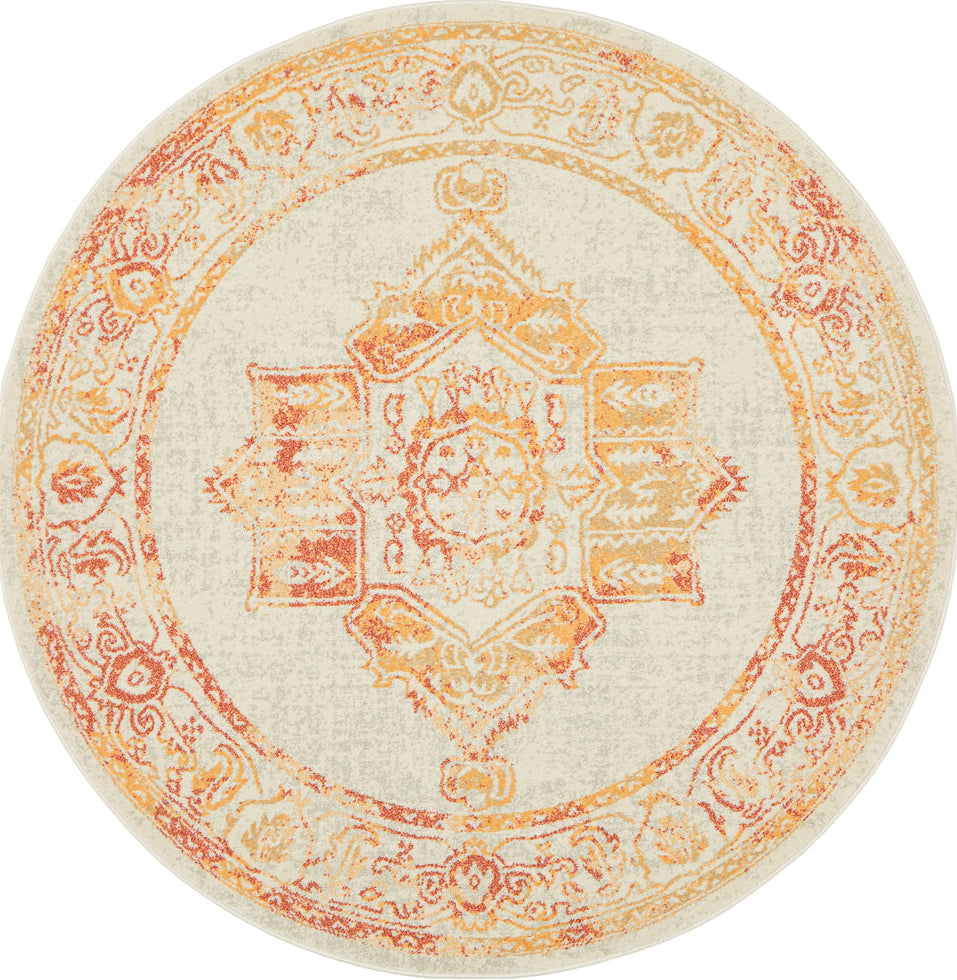 Linea Sunset Beige Round Rug