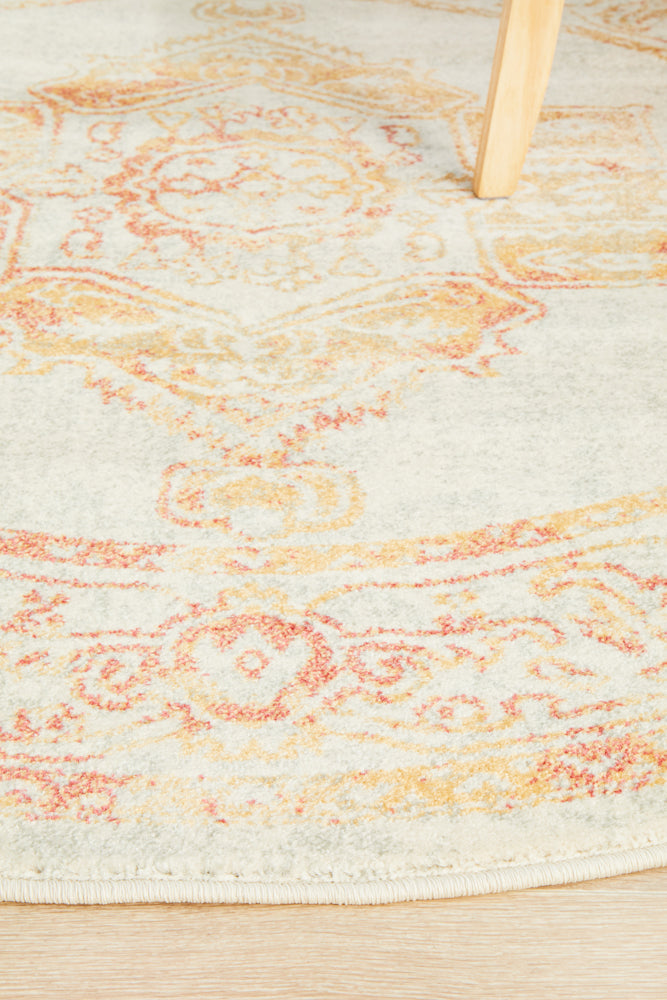Linea Sunset Beige Round Rug