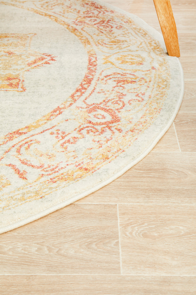 Linea Sunset Beige Round Rug