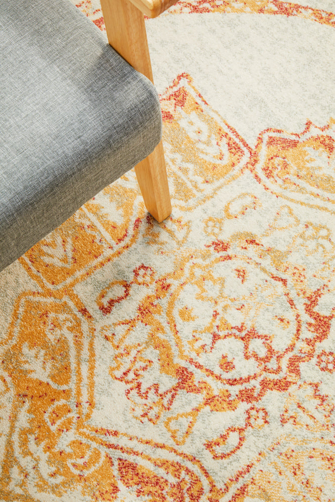 Linea Sunset Beige Round Rug