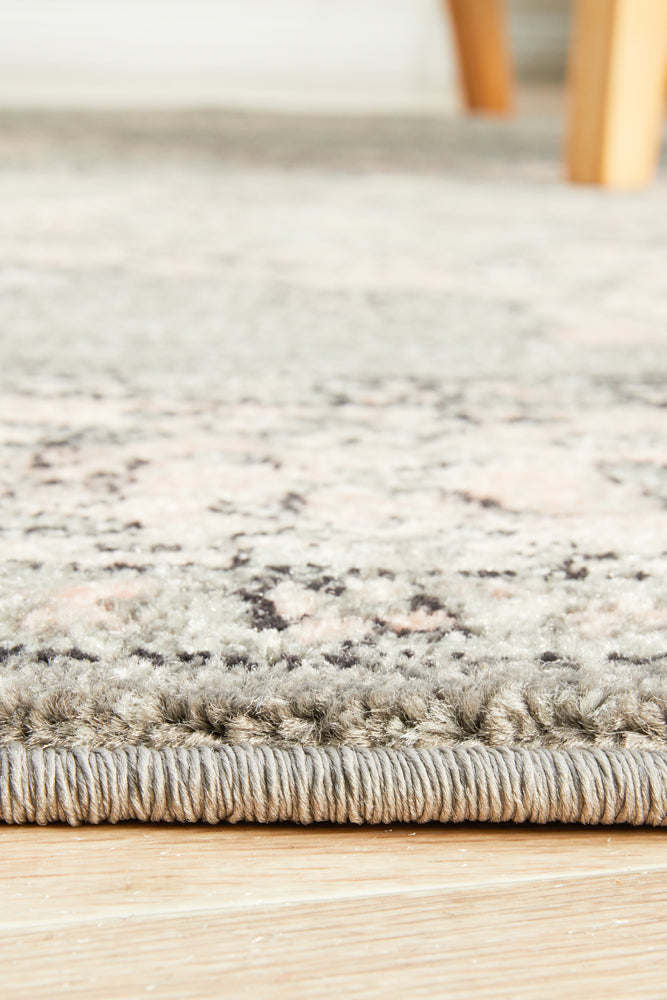 Linea Ash Grey Multicolor Round Rug