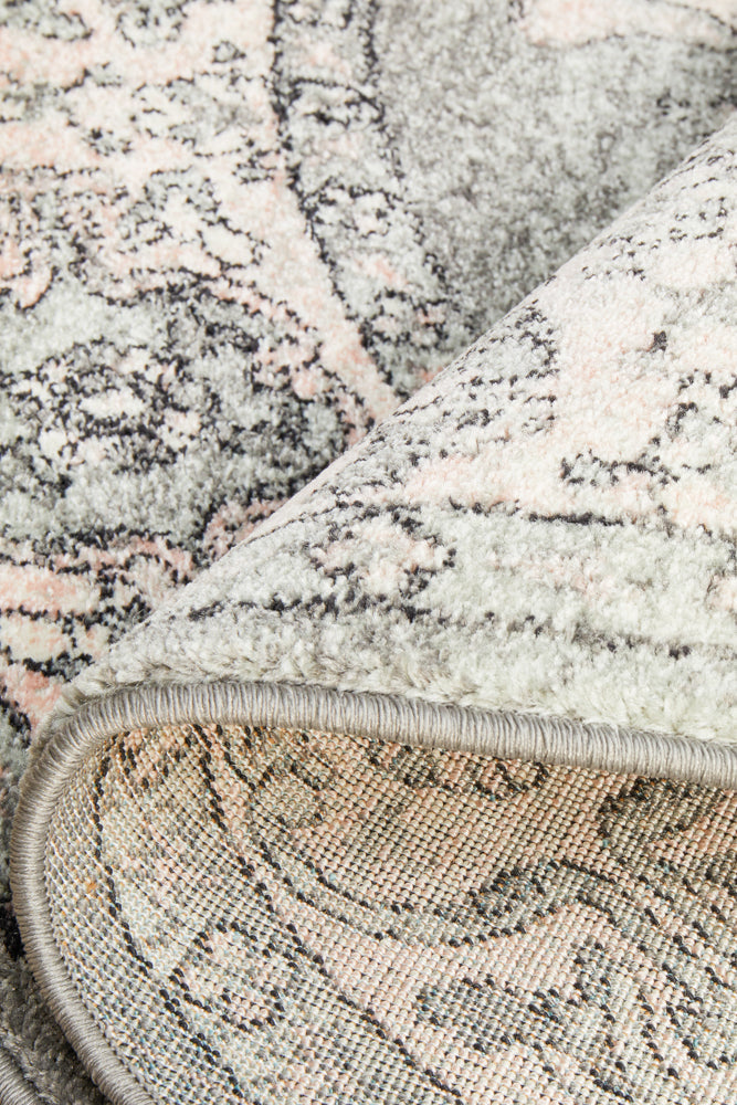 Linea Ash Grey Multicolor Round Rug