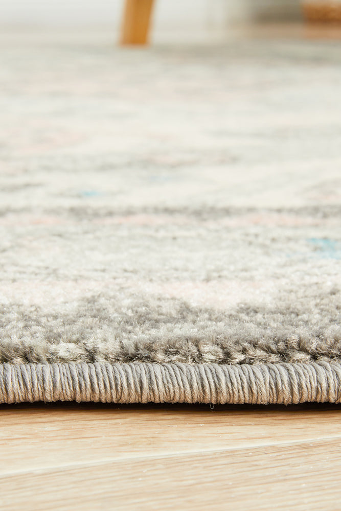 Linea Silver Multicolor Round Rug