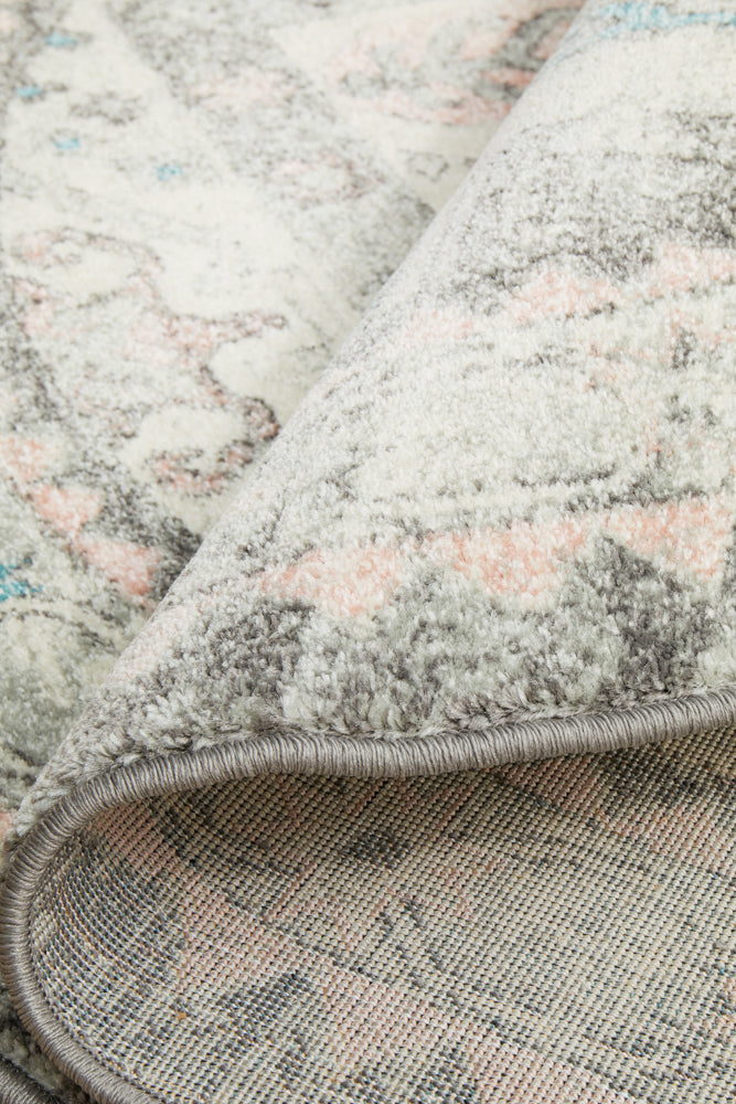 Linea Silver Multicolor Round Rug