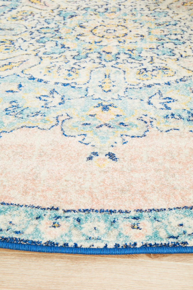 Linea Natural Multicolor Round Rug