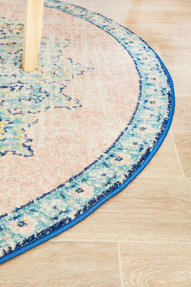 Linea Natural Multicolor Round Rug