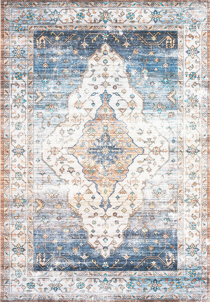 Affina Blue Washable Rug