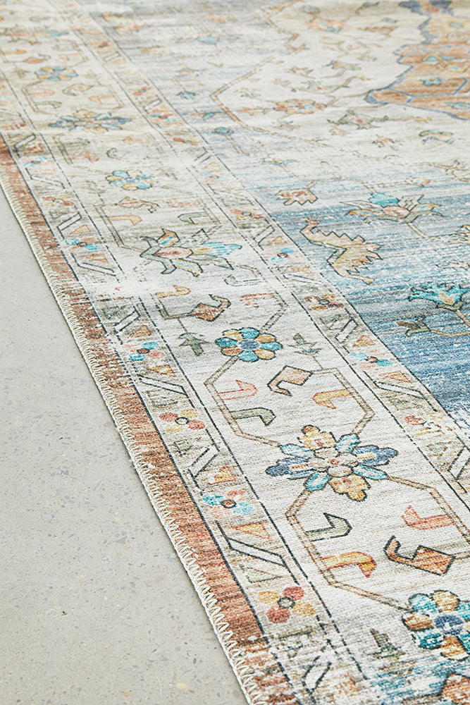 Affina Blue Washable Rug