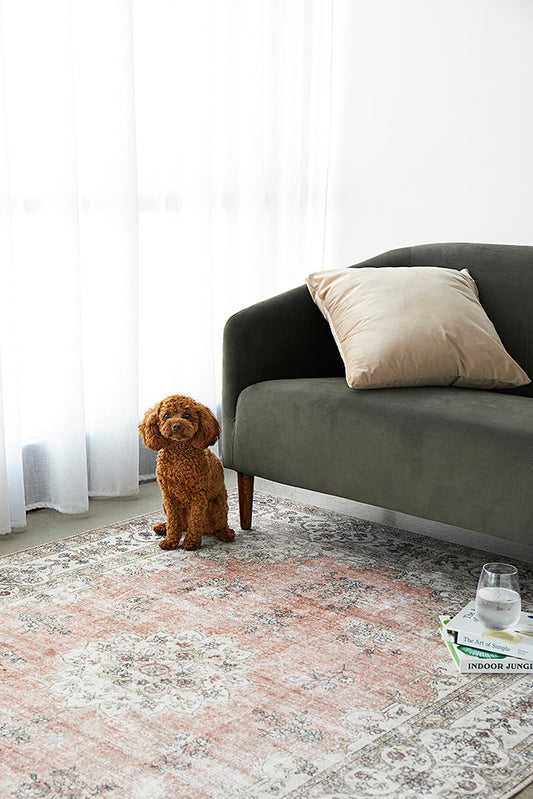 Affina Pink Washable Rug