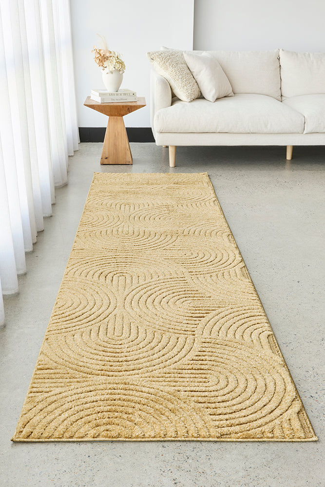 Alcova Brass Gold Runner Rug