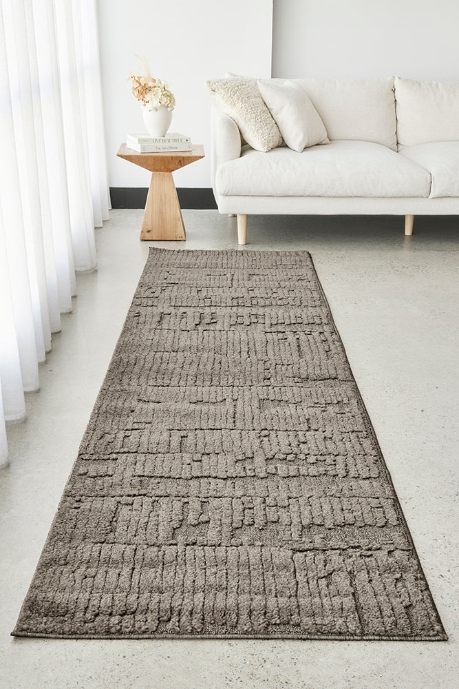 Alcova Coffee Brown Runner Rug