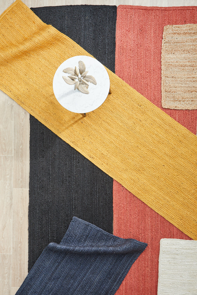 Arbora Black Jute Runner Rug