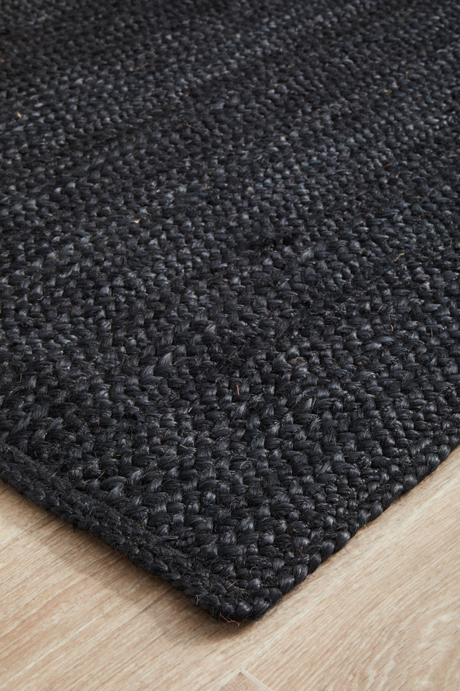Arbora Black Jute Runner Rug