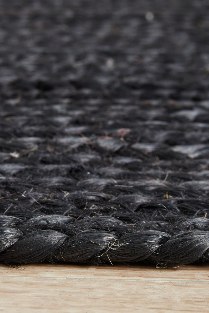 Arbora Black Jute Runner Rug