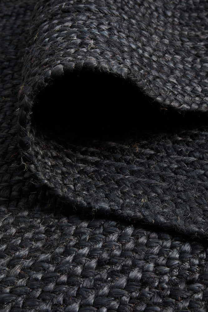 Arbora Black Jute Runner Rug