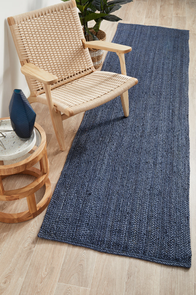 Arbora Navy Jute Runner Rug