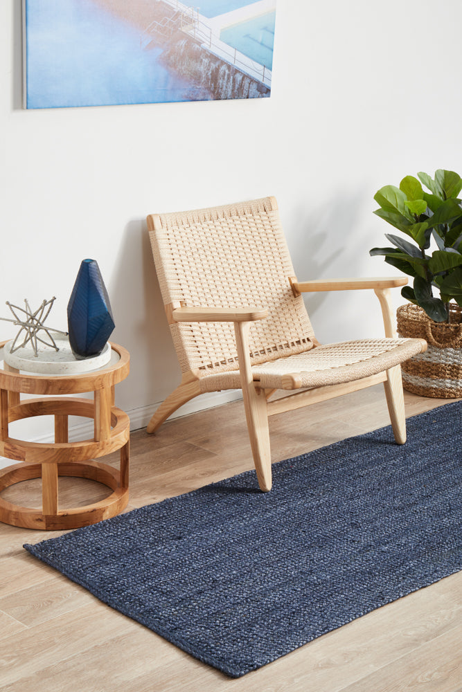 Arbora Navy Jute Runner Rug