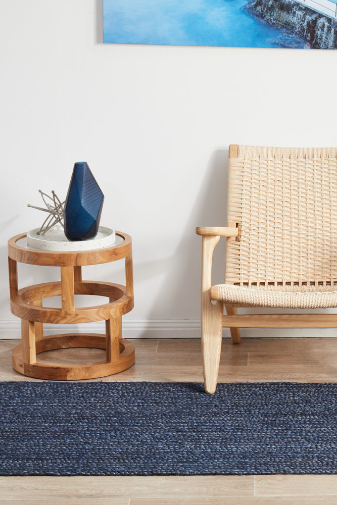 Arbora Navy Jute Runner Rug