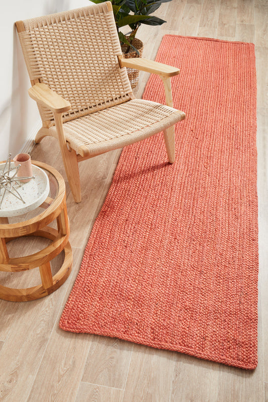 Arbora Terracotta Red Jute Runner Rug