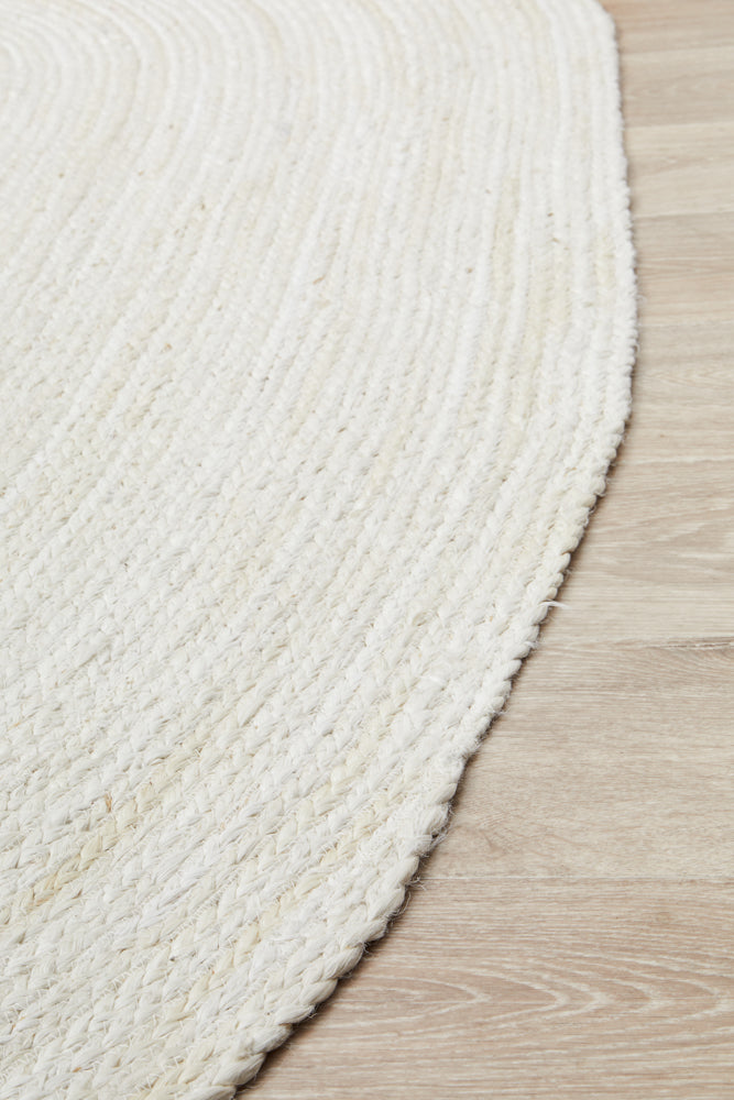 Arbora White Jute Oval Rug