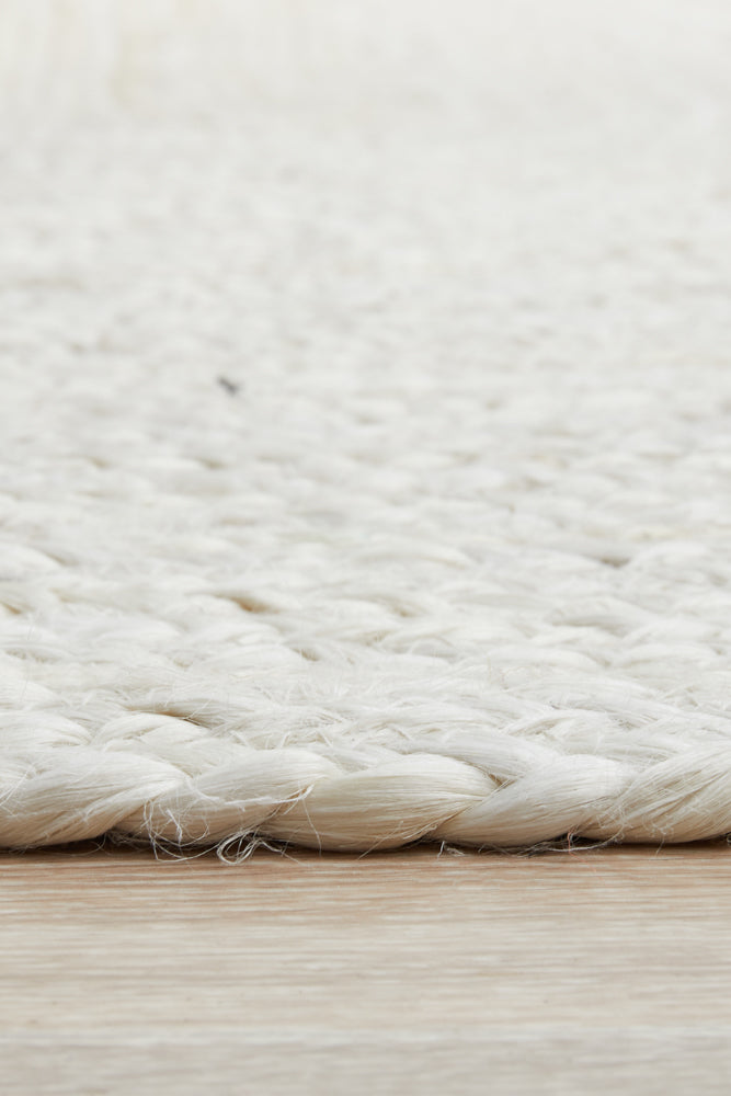 Arbora White Jute Oval Rug