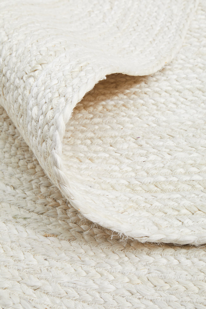 Arbora White Jute Oval Rug