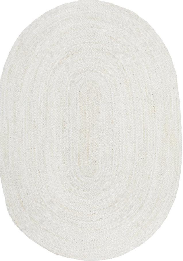 Arbora White Jute Oval Rug