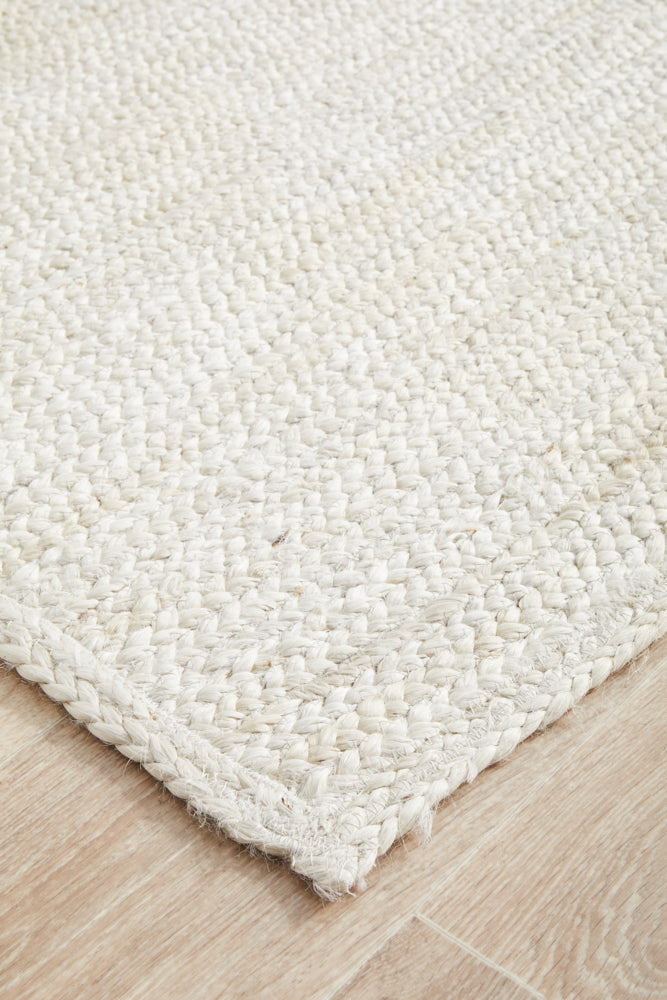Arbora White Jute Runner Rug
