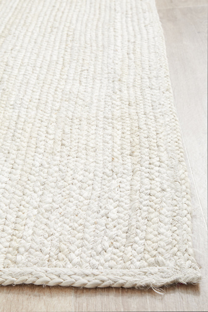 Arbora White Jute Runner Rug