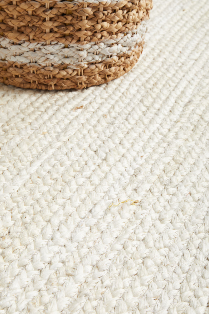 Arbora White Jute Runner Rug