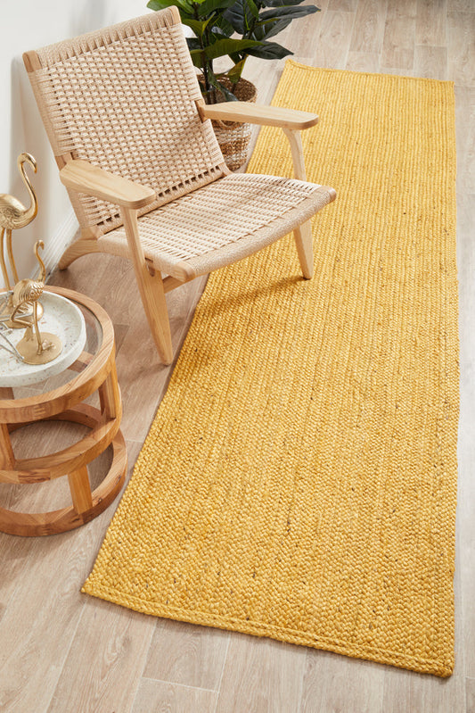 Arbora Yellow Jute Runner Rug