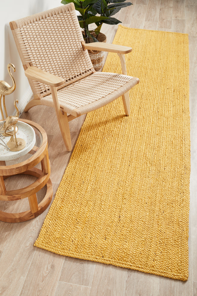 Arbora Yellow Jute Runner Rug