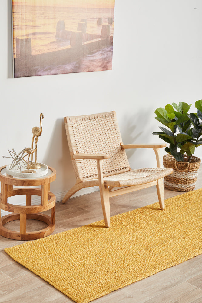 Arbora Yellow Jute Runner Rug
