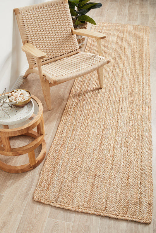 Arbora Natural Beige Jute Runner Rug