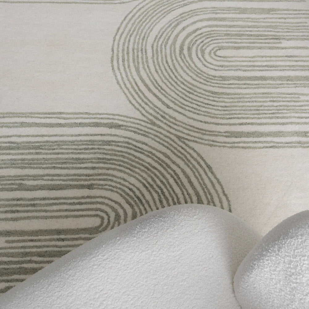 Maren Ivory Green Wool Rug