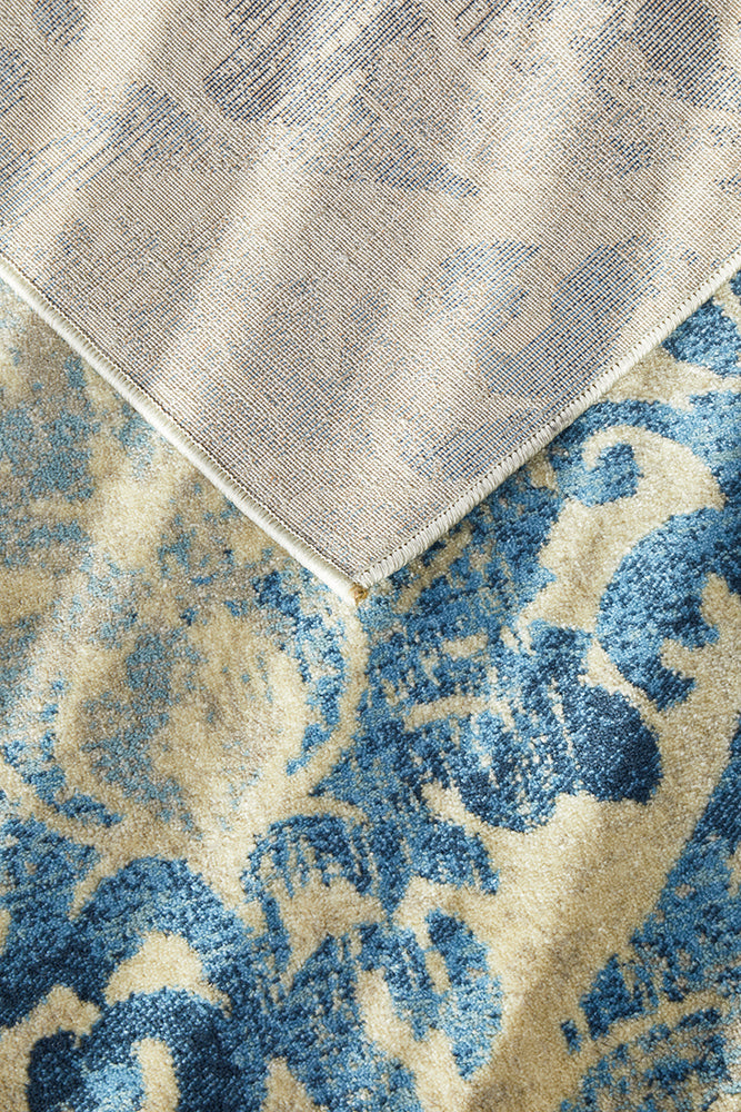 Cavelle Bone Beige and Blue Rug